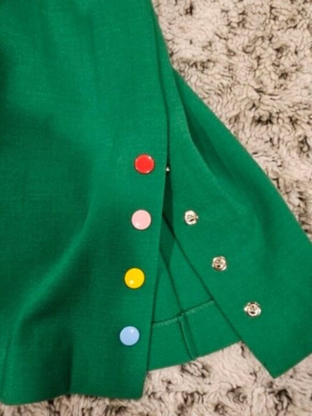 Lisa Perry Barneys New York SZ 4 Inspired 60's Kelly Green Festive Wide Leg Pant - Picture 7 of 14